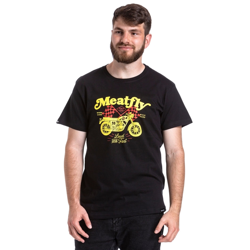 T-shirt Meatfly Loud And Fast μαύρο προσφορά