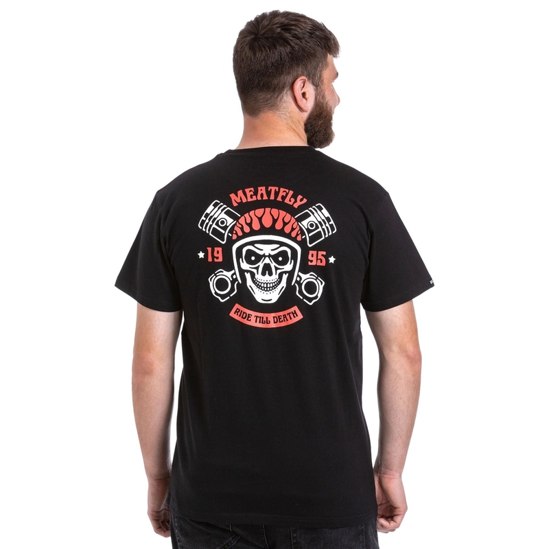 T-shirt Meatfly Ride Till Death πορτοκαλί και μαύρο προσφορά