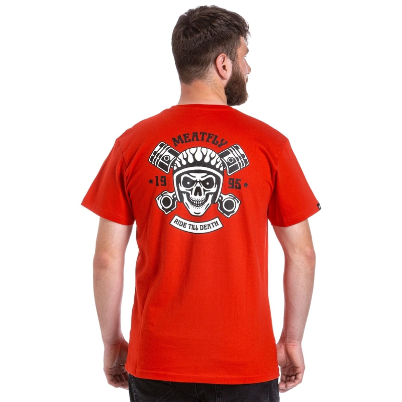 T-shirt Meatfly Ride Till Death κόκκινο προσφορά