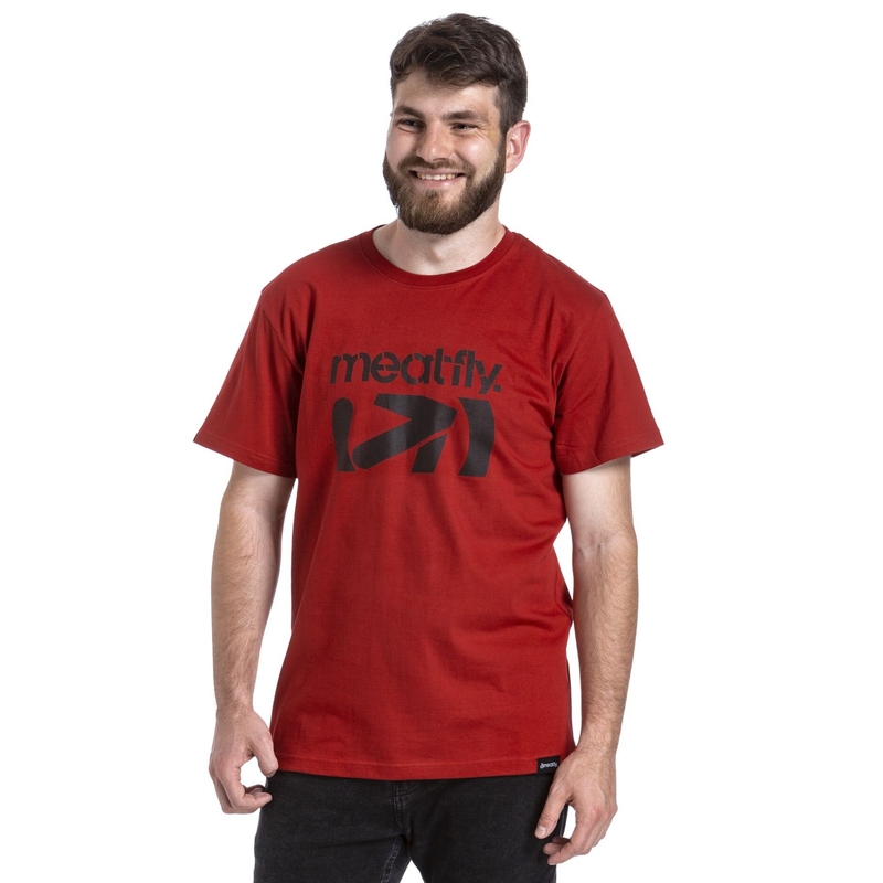 T-shirt Meatfly Podium σκούρο κόκκινο προσφορά