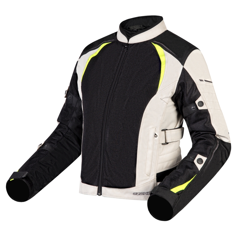 Γυναικείο μπουφάν μοτοσικλέτας Ozone Flow Black-Gray-Fluo Yellow προσφορά