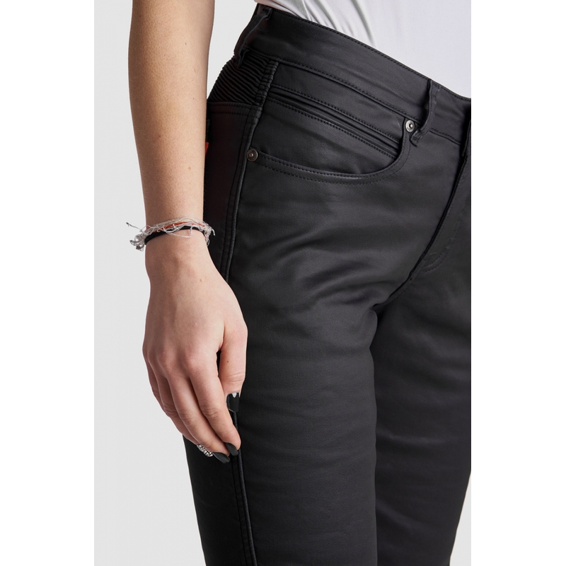 Dámské jeansy na motorku PANDO MOTO Lorica Kev 02 černé výprodej