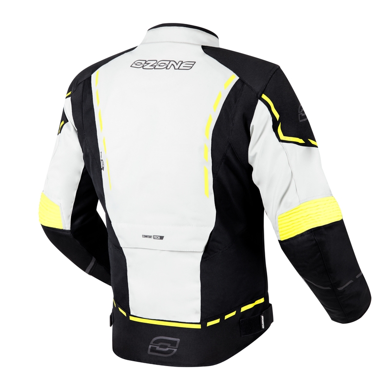 Μπουφάν Moto Ozone Jet II γκρι-μαύρο-φλούο κίτρινο προσφορά