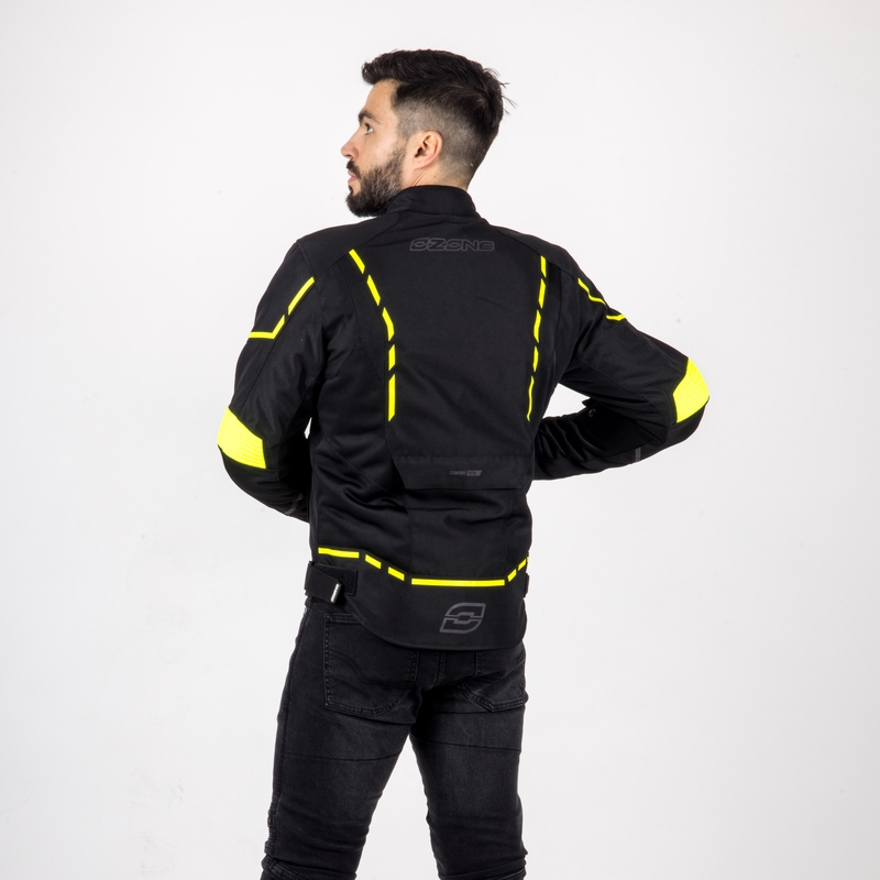 Μπουφάν Moto Ozone Jet II μαύρο-φλούο κίτρινο προσφορά