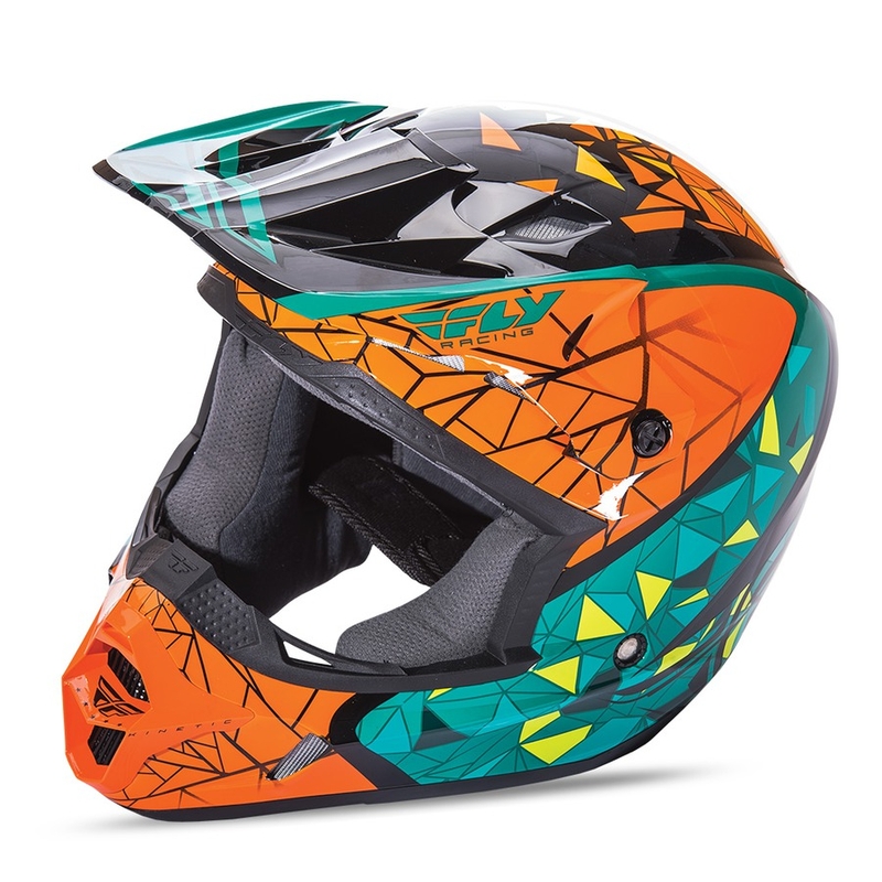 Motokrosová přilba FLY Racing Kinetic CRUX - USA oranžovo-tyrkysovo-černá
