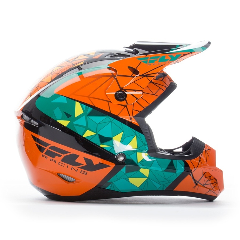 Motokrosová přilba FLY Racing Kinetic CRUX - USA oranžovo-tyrkysovo-černá