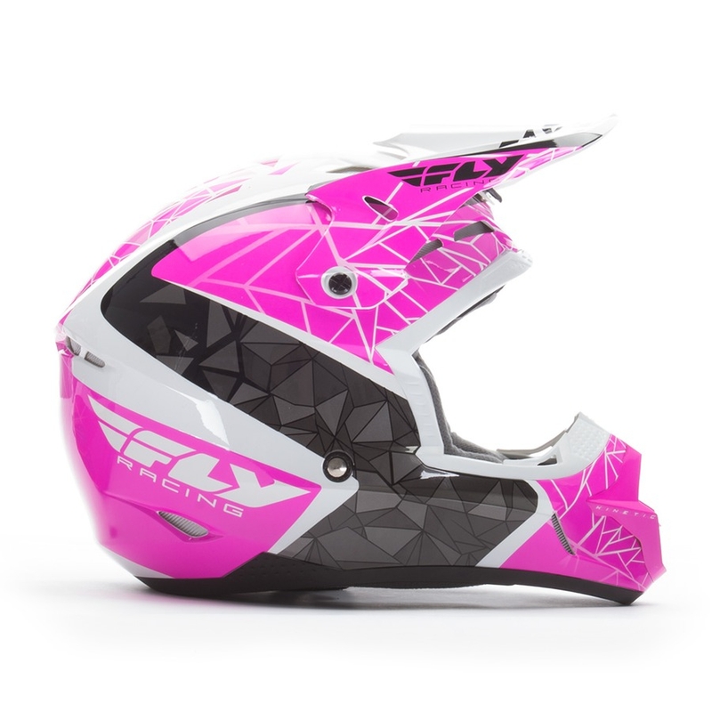 Motokrosová přilba FLY Racing Kinetic CRUX - USA růžovo-černo-bílá