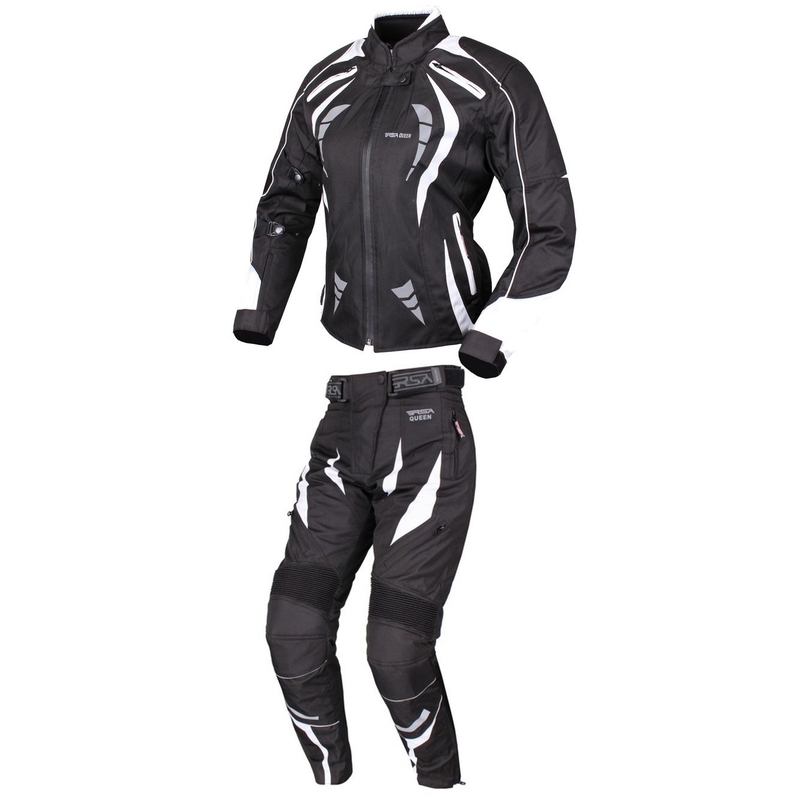 Γυναικεία ολόσωμη φόρμα μοτοσικλέτας RSA Queen σε μαύρο και λευκό χρώμα προσφορά