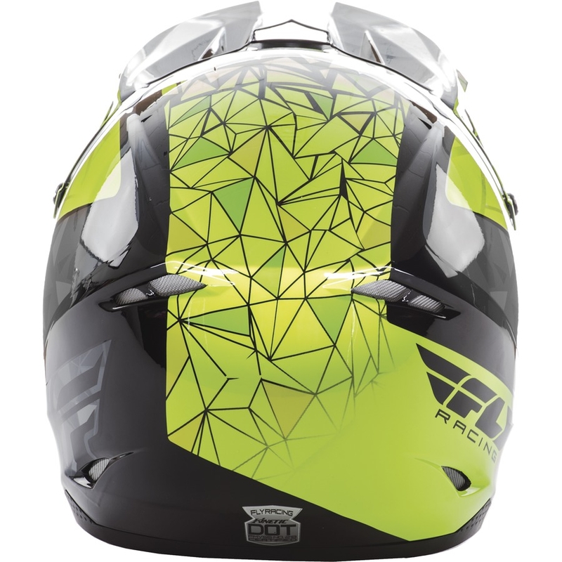 Dětská motokrosová přilba FLY Racing Kinetic CRUX - USA fluo žluto-šedo-černá výprodej