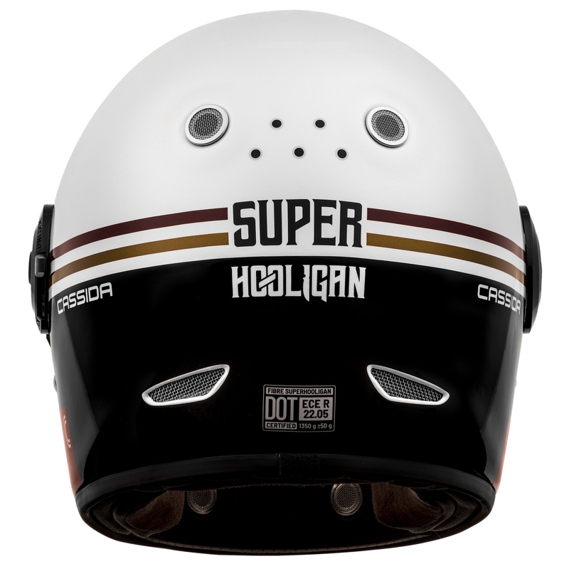 Cassida Fibre Super Hooligan Carat integral κράνος μοτοσικλέτας λευκό-μαύρο-κόκκινο-χρυσό προσφορά