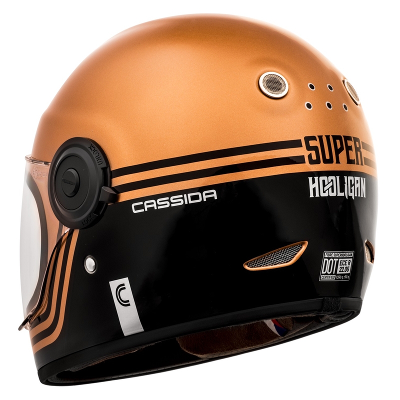 Cassida Fibre Super Hooligan ολοκληρωμένο κράνος μοτοσικλέτας μαύρο και χάλκινο προσφορά