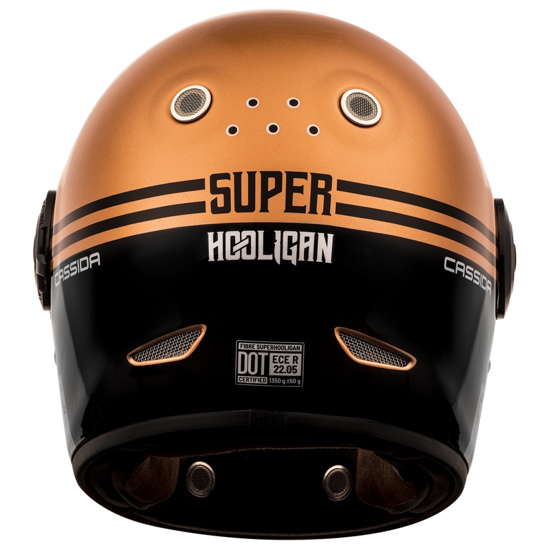 Cassida Fibre Super Hooligan ολοκληρωμένο κράνος μοτοσικλέτας μαύρο και χάλκινο προσφορά