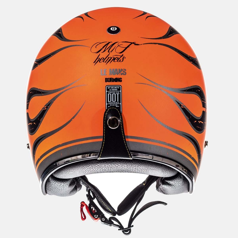 Přilba na motorku otevřená MT LeMans SV Flaming fluo oranžová výprodej