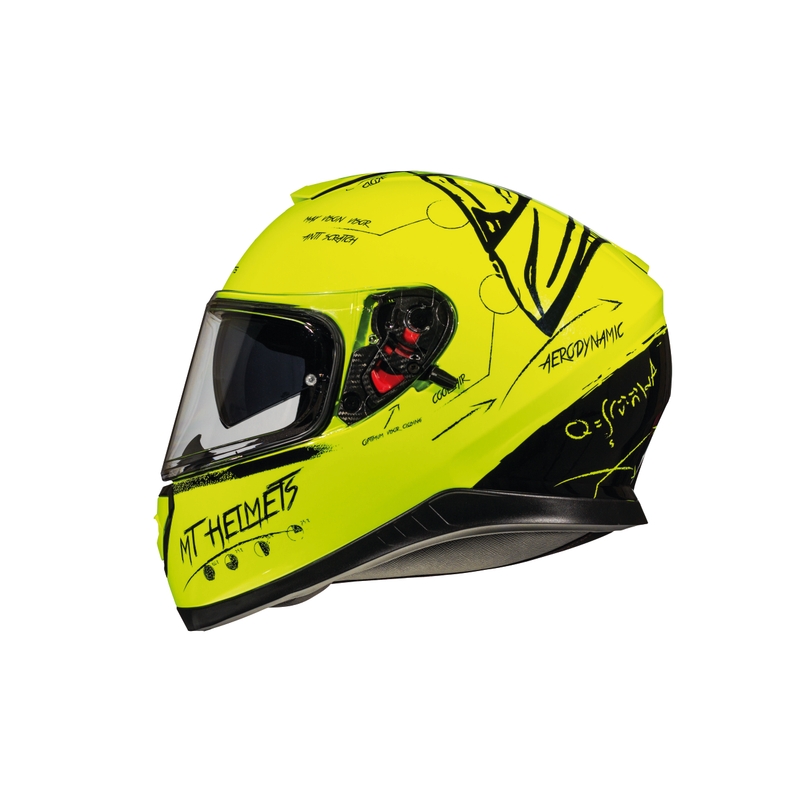 Integrální přilba na motorku MT Thunder 3 SV Board fluo žlutá výprodej