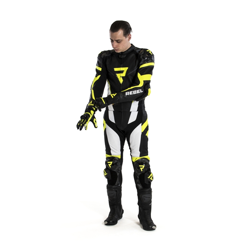 Rebelhorn Rebel Μαύρο-Άσπρο-Κίτρινο Fluo-Κίτρινο κάλυμμα μοτοσικλέτας προσφορά