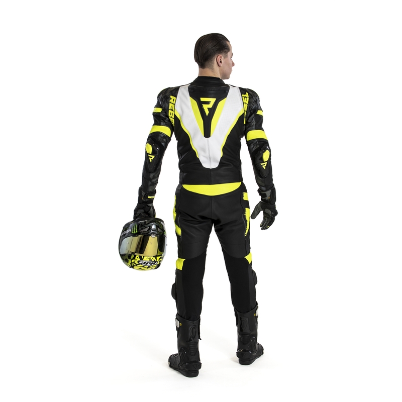 Rebelhorn Rebel Μαύρο-Άσπρο-Κίτρινο Fluo-Κίτρινο κάλυμμα μοτοσικλέτας προσφορά