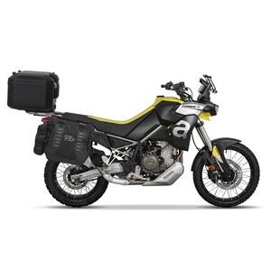 Complete set of SHAD TERRA TR40 adventure saddlebags and SHAD TERRA BLACK aluminium 48L topcase, including mounting kit SHAD Aprilia Tuareg 660