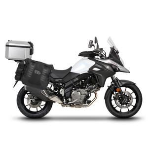 Complete set of SHAD TERRA TR40 adventure saddlebags and SHAD TERRA aluminium 55L topcase, including mounting kit SHAD SUZUKI DL 650 V-Strom