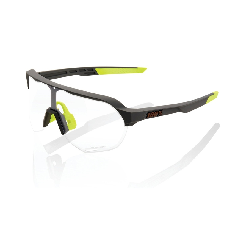 Γυαλιά ηλίου 100% S2 Soft Tact Cool Grey Grey-Yellow (φωτοχρωμικό γυαλί)