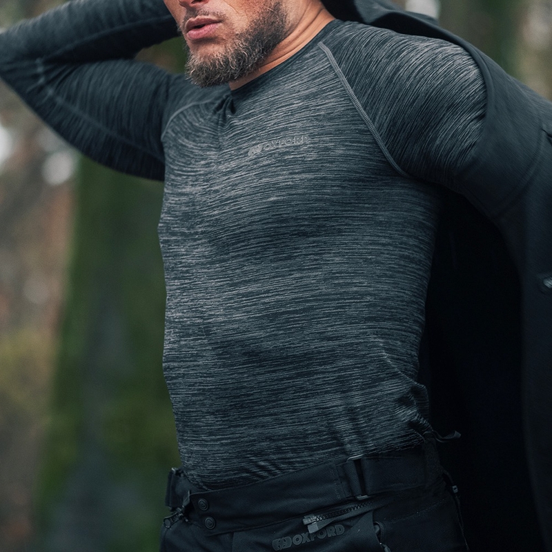 Oxford Advanced Base Layer Black-Grey Thermal T-Shirt - Μακρυμάνικο