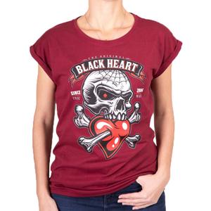 Γυναικείο T-shirt Μαύρη καρδιά Ρομαντικός εραστής Ext red