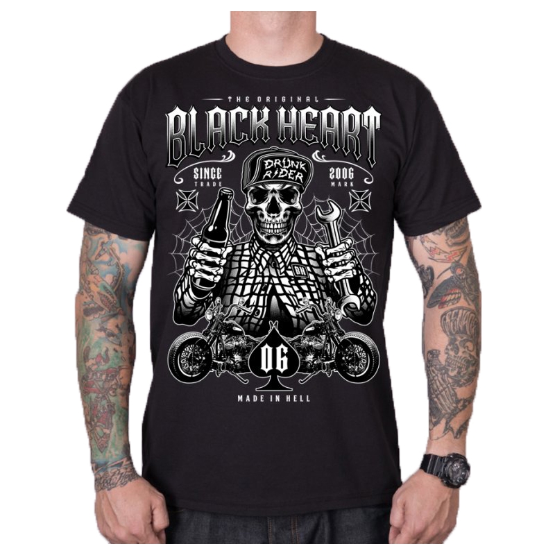 Ανδρικό πουκάμισο Black Heart Drunk Rider μαύρο