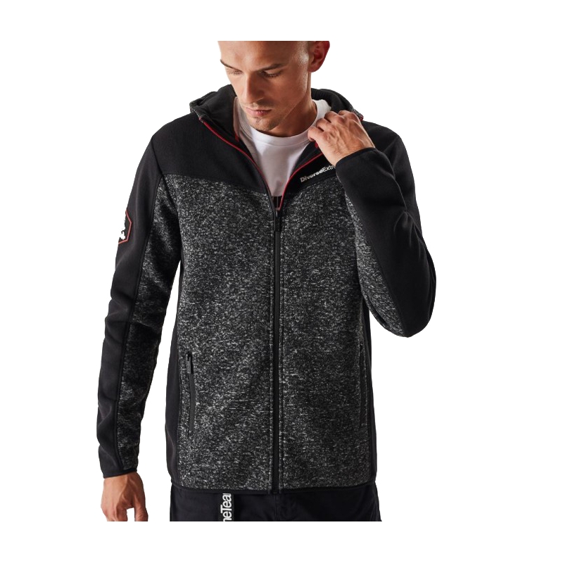 Ανδρικό fleece φούτερ με κουκούλα DAKAR Cross 4 μαύρο-γκρι