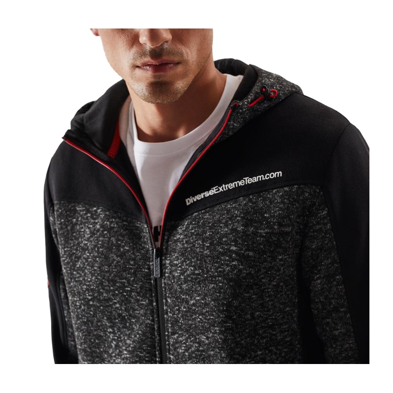 Ανδρικό fleece φούτερ με κουκούλα DAKAR Cross 4 μαύρο-γκρι
