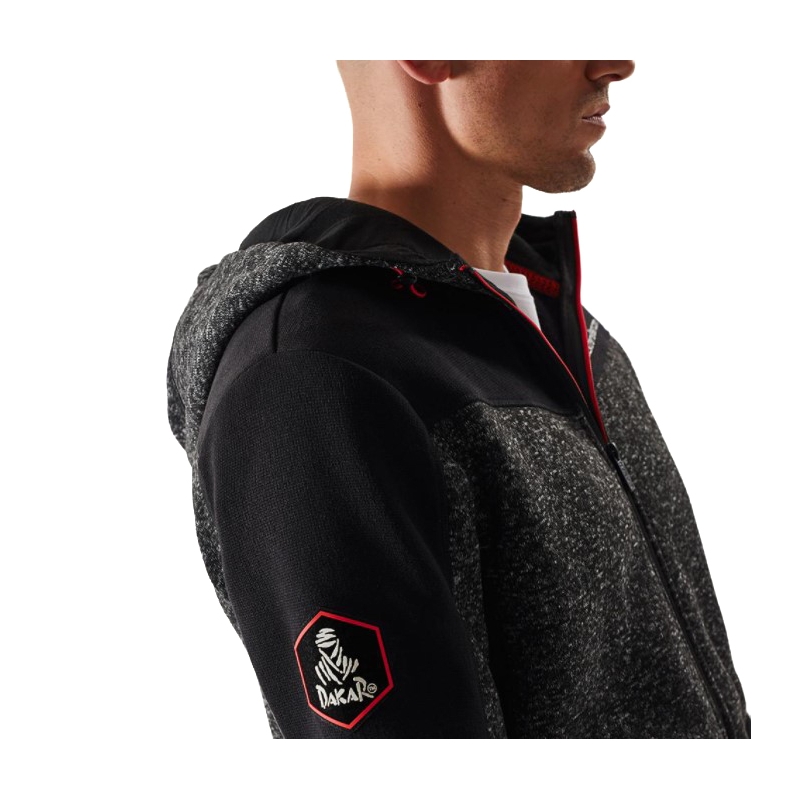 Ανδρικό fleece φούτερ με κουκούλα DAKAR Cross 4 μαύρο-γκρι