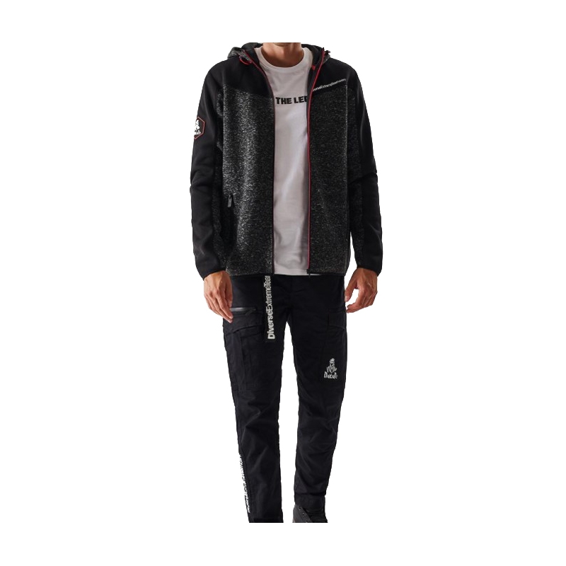 Ανδρικό fleece φούτερ με κουκούλα DAKAR Cross 4 μαύρο-γκρι