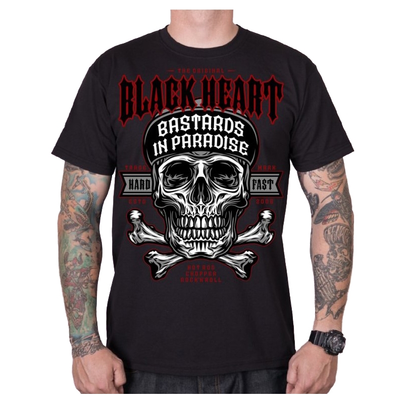 Ανδρικό T-shirt Black Heart Bastard In Paradise μαύρο