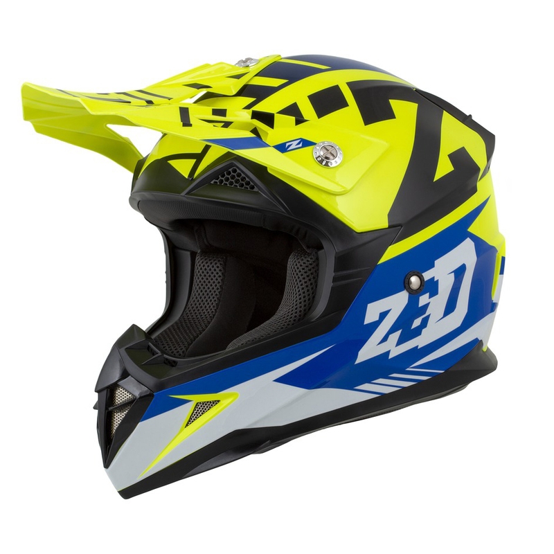 Motokrosová přilba ZED X1.9 modro-fluo žluto-černo-bílá
