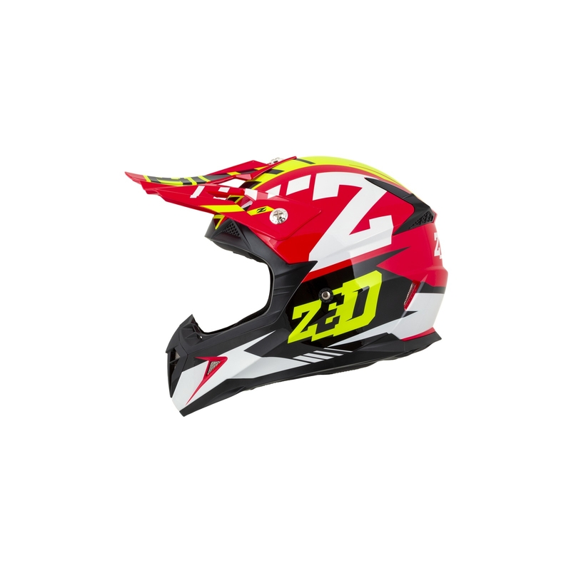 Dětská motokrosová přilba ZED X1.9D červeno-fluo žluto-černo-bílá