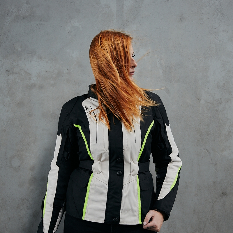 Γυναικείο μπουφάν μοτοσικλέτας Ozone Sahara Black-Grey-Fluo Yellow προσφορά