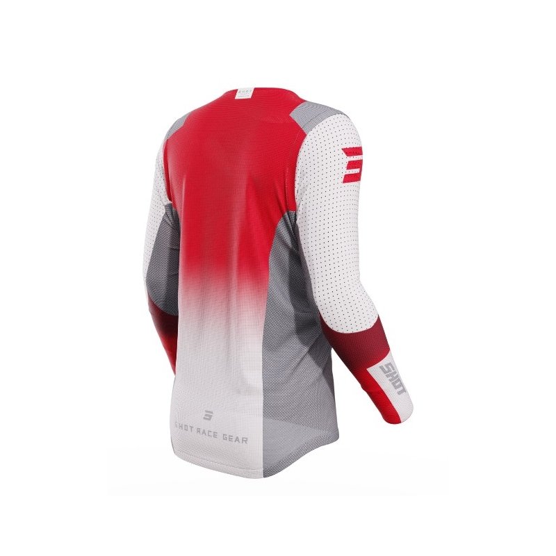 Motokrosový dres Shot Aerolite Ultima šedo-bílo-červený