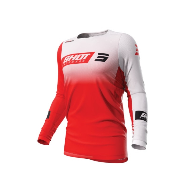 Motocross φανέλα Shot Contact Scope κόκκινο και λευκό προσφορά