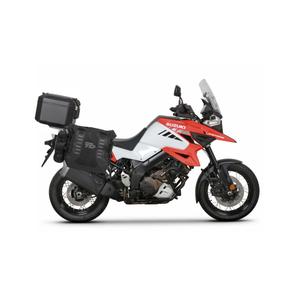Complete set of SHAD TERRA TR40 adventure saddlebags and SHAD TERRA BLACK aluminium 55L topcase, including mounting kit SHAD SUZUKI DL 1000 V-Strom/ DL 1050 V-Strom