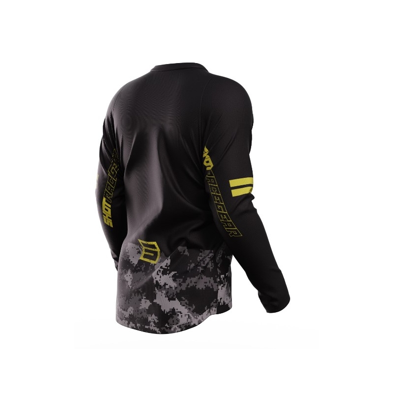 Motocross φανέλα Shot Devo Army μαύρο-γκρι-χρυσό προσφορά