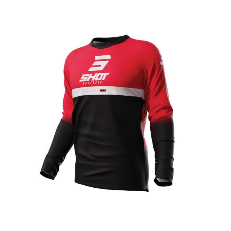 Motocross φανέλα Shot Devo Reflex μαύρο-κόκκινο προσφορά