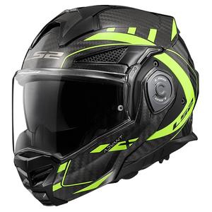 LS2 FF901 Advant X C Future μαύρο-φλούο κίτρινο πτυσσόμενο κράνος μοτοσικλέτας