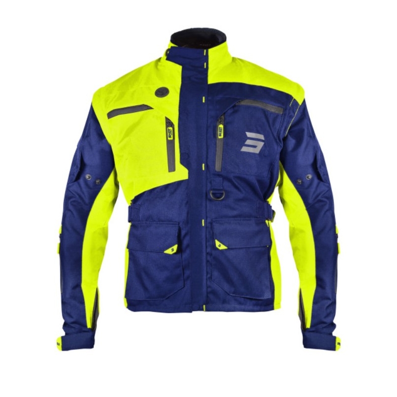 Bunda na motorku Shot Racetech modro-fluo žlutá