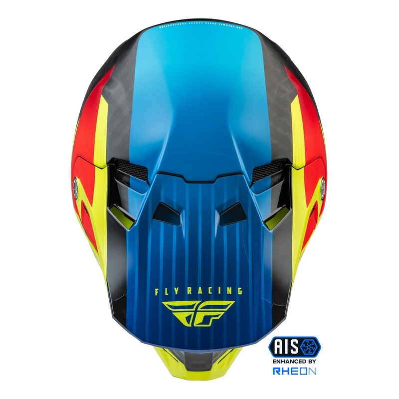 Motokrosová přilba FLY Racing Formula Carbon Prime fluo žluto-modro-červená