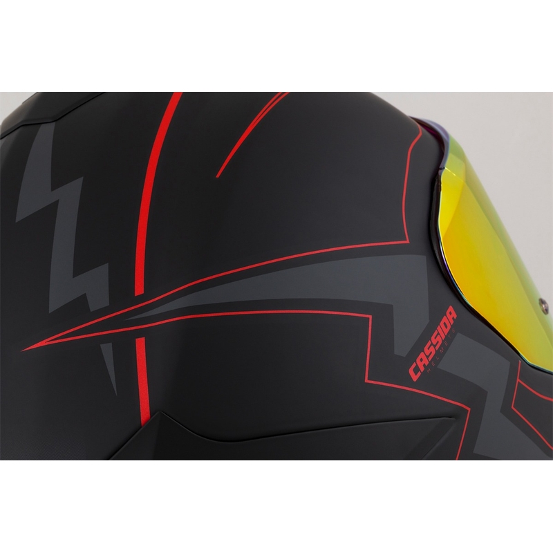 Cassida Integral GT 2.1 Flash Μαύρο-κόκκινο-γκρι κράνος μοτοσικλέτας