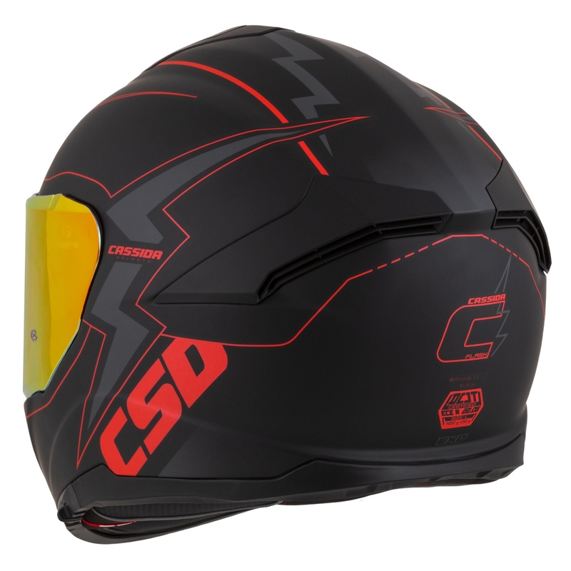 Cassida Integral GT 2.1 Flash Μαύρο-κόκκινο-γκρι κράνος μοτοσικλέτας