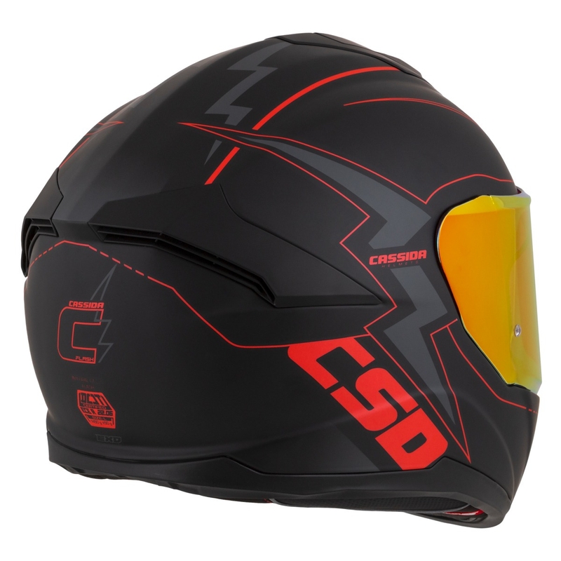 Cassida Integral GT 2.1 Flash Μαύρο-κόκκινο-γκρι κράνος μοτοσικλέτας