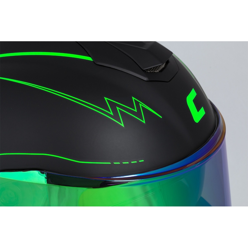 Κράνος μοτοσικλέτας Integral Cassida Integral GT 2.1 Flash μαύρο-φλούο πράσινο-γκρι