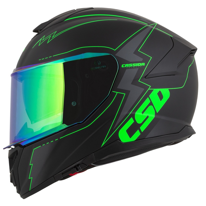 Κράνος μοτοσικλέτας Integral Cassida Integral GT 2.1 Flash μαύρο-φλούο πράσινο-γκρι