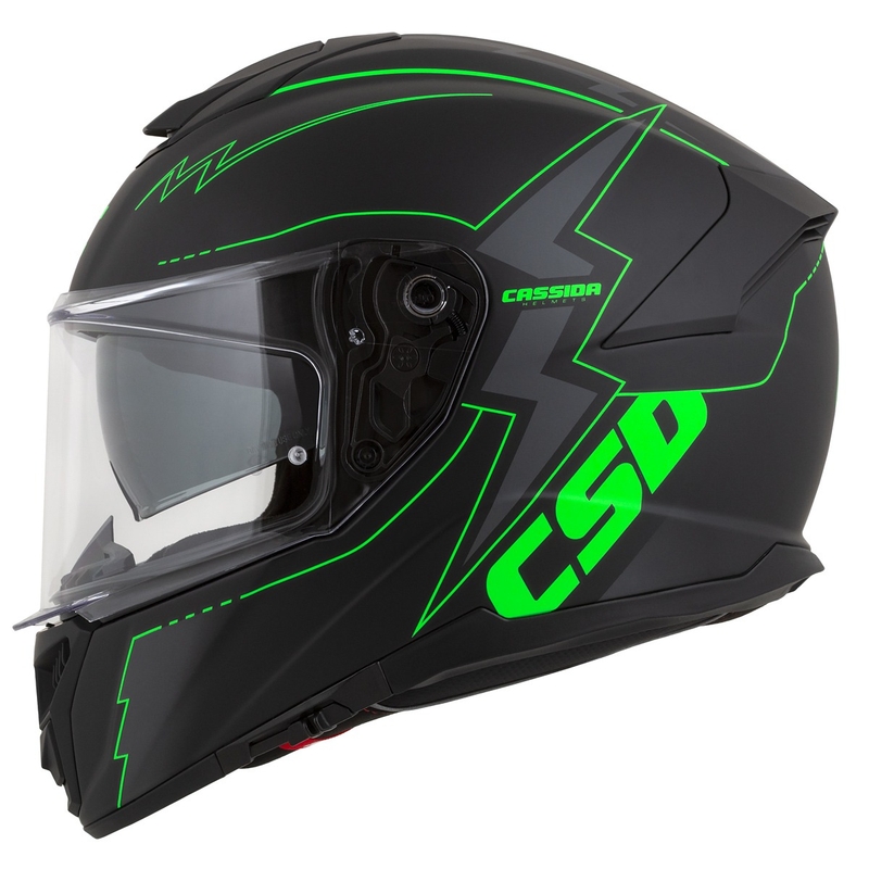 Κράνος μοτοσικλέτας Integral Cassida Integral GT 2.1 Flash μαύρο-φλούο πράσινο-γκρι