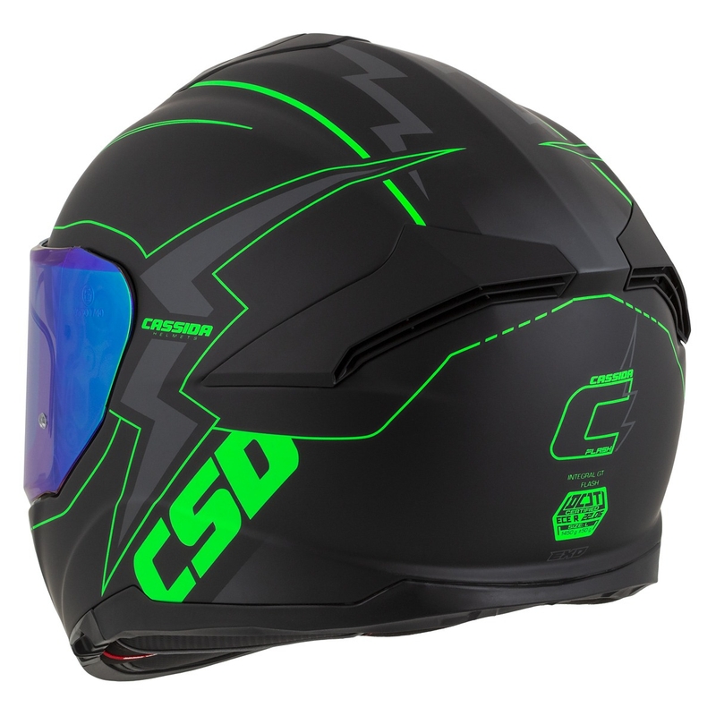 Κράνος μοτοσικλέτας Integral Cassida Integral GT 2.1 Flash μαύρο-φλούο πράσινο-γκρι