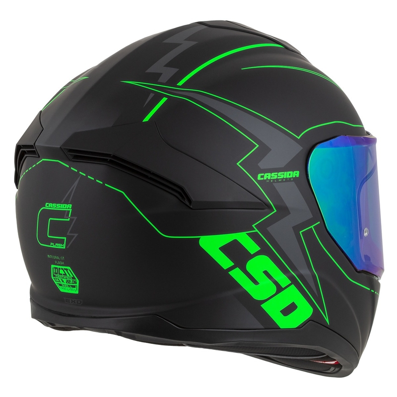 Κράνος μοτοσικλέτας Integral Cassida Integral GT 2.1 Flash μαύρο-φλούο πράσινο-γκρι